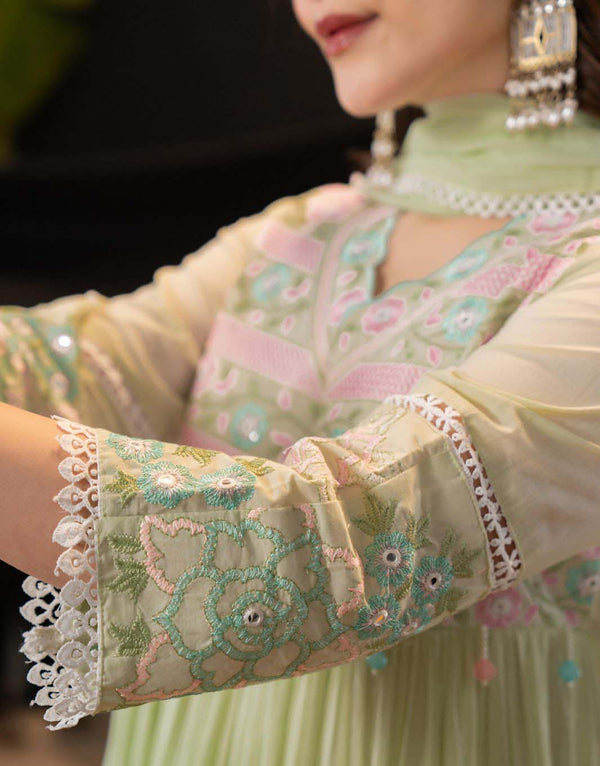 MUL LIME ANARKALI SET