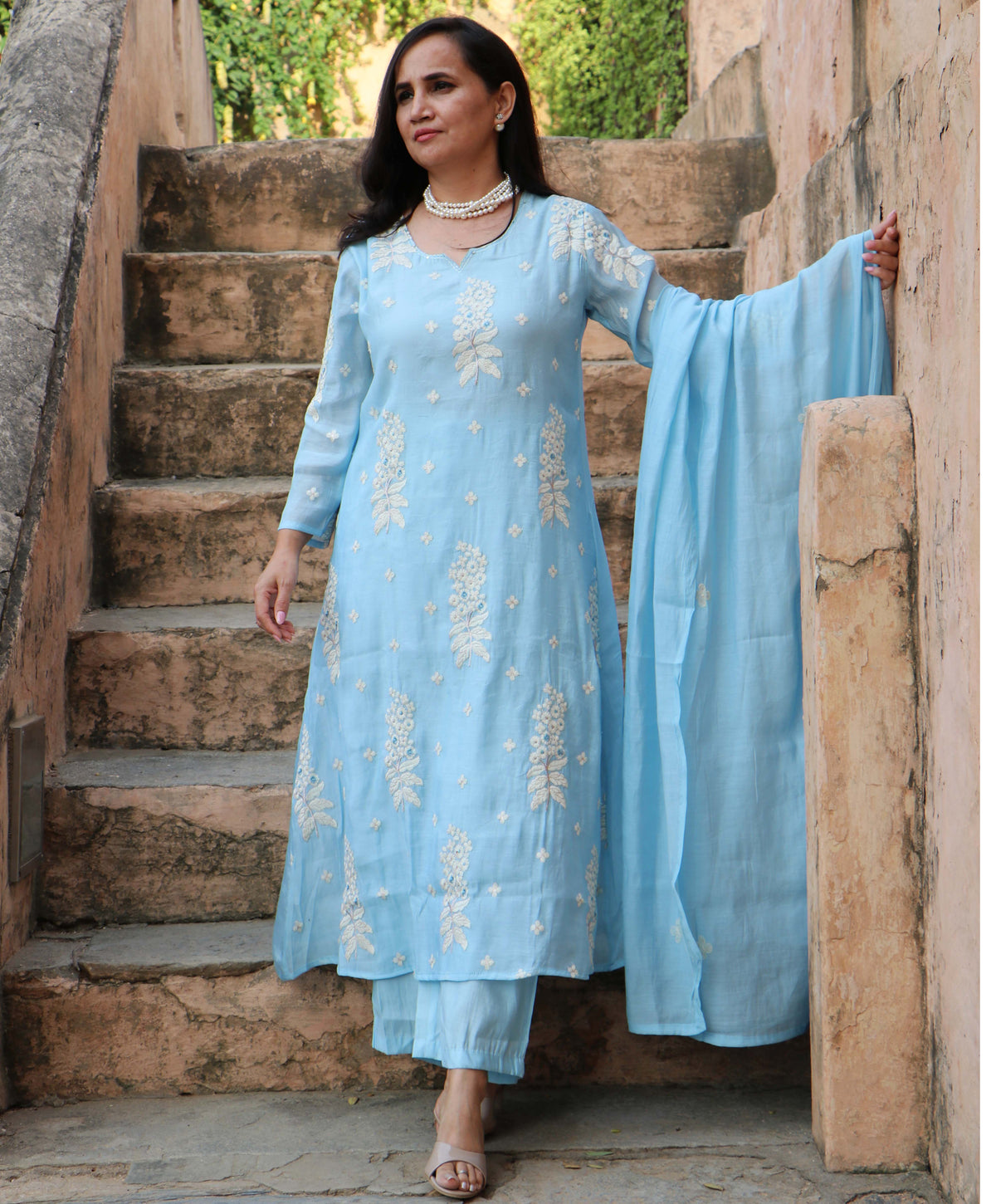 FLORAL BLUE SUIT SET