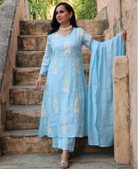 FLORAL BLUE SUIT SET