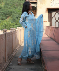 FLORAL BLUE SUIT SET