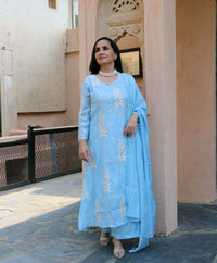 FLORAL BLUE SUIT SET