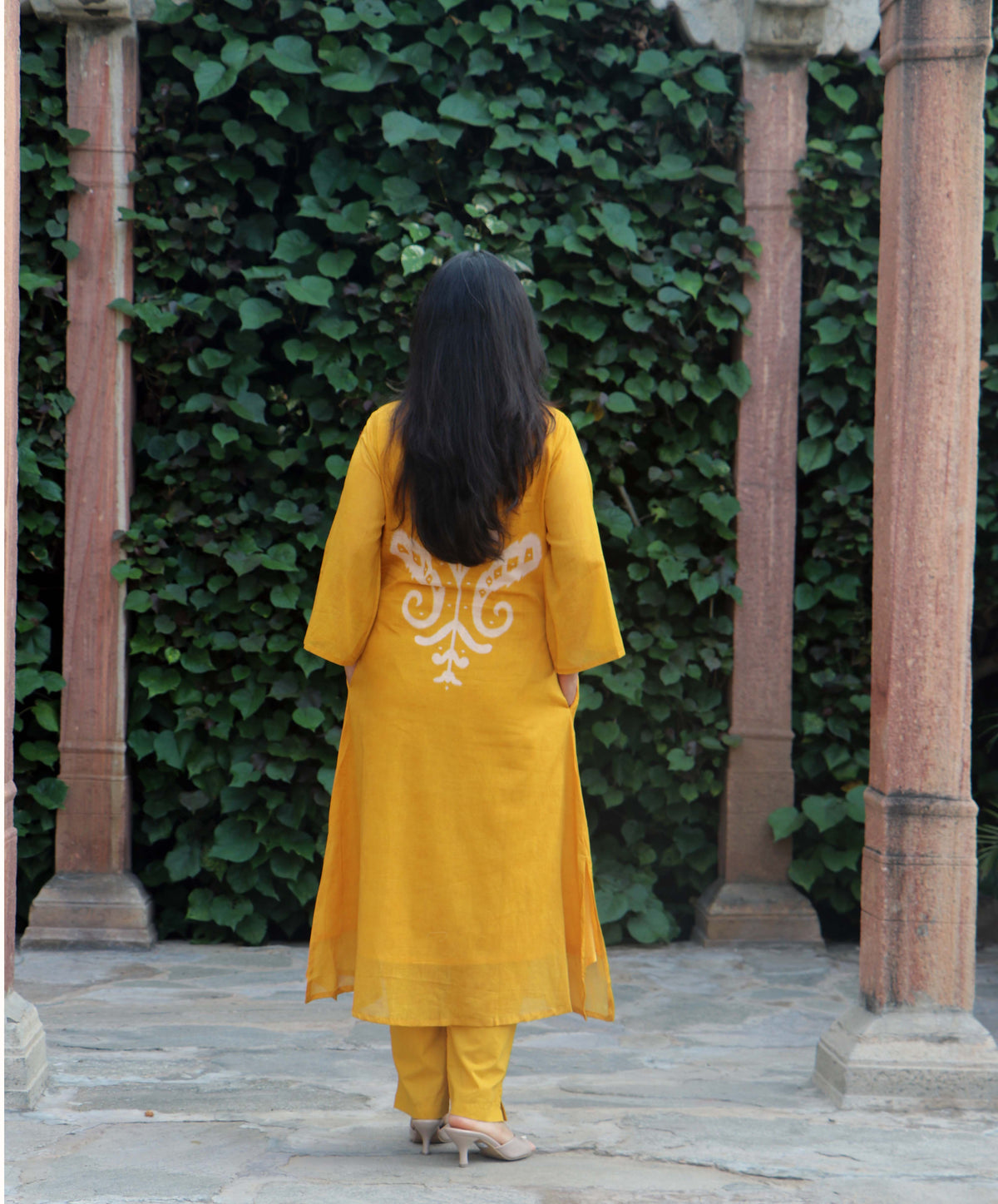 OCHRE COTTON KURTA SET