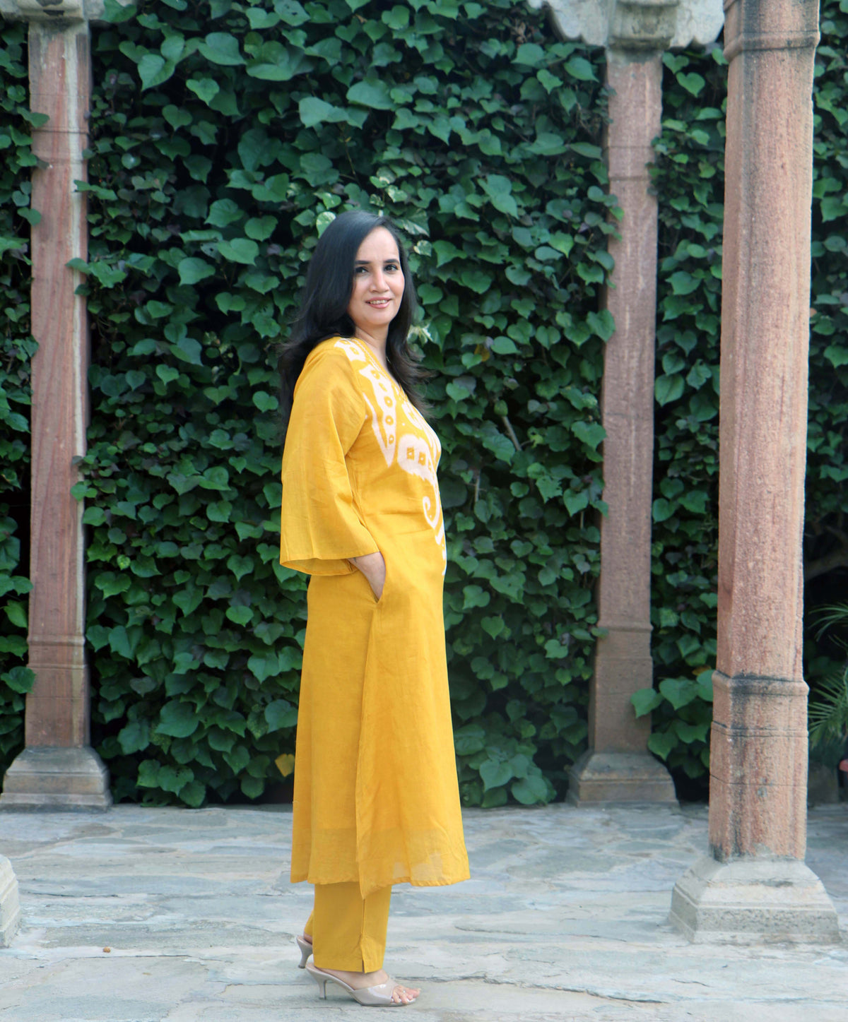 OCHRE COTTON KURTA SET