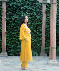 OCHRE COTTON KURTA SET