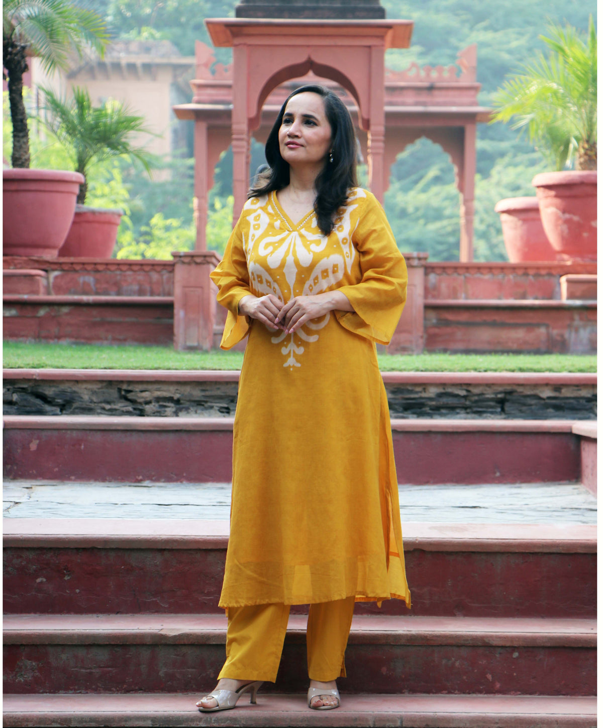 OCHRE COTTON KURTA SET