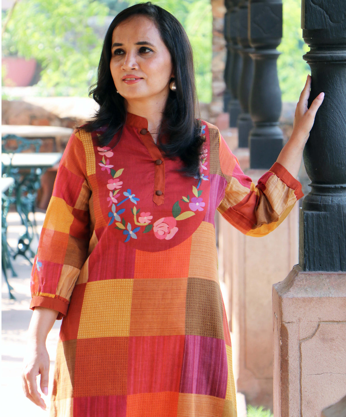 MAROON FLORAL KURTA SET
