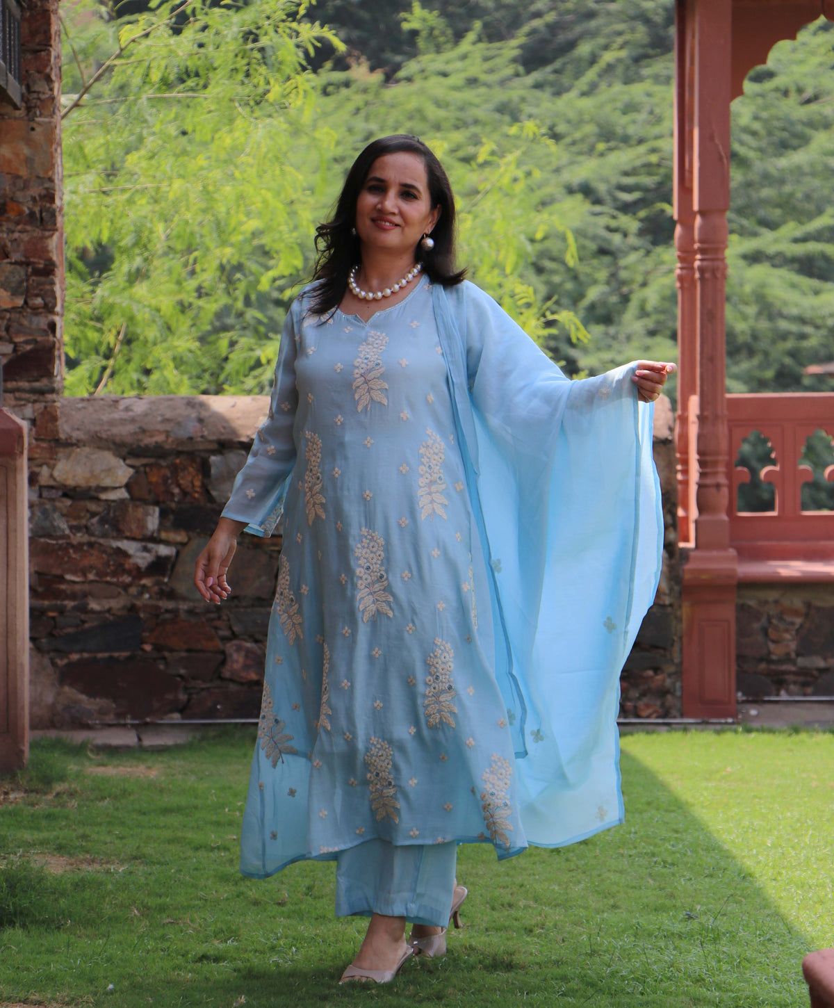 FLORAL BLUE SUIT SET