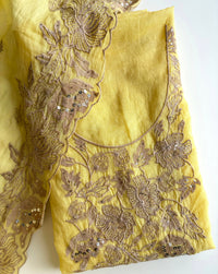 YELLOW MUL CHANDERI SUIT SET