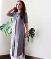 GRAY INDOWESTERN KURTA