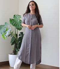 GRAY INDOWESTERN KURTA