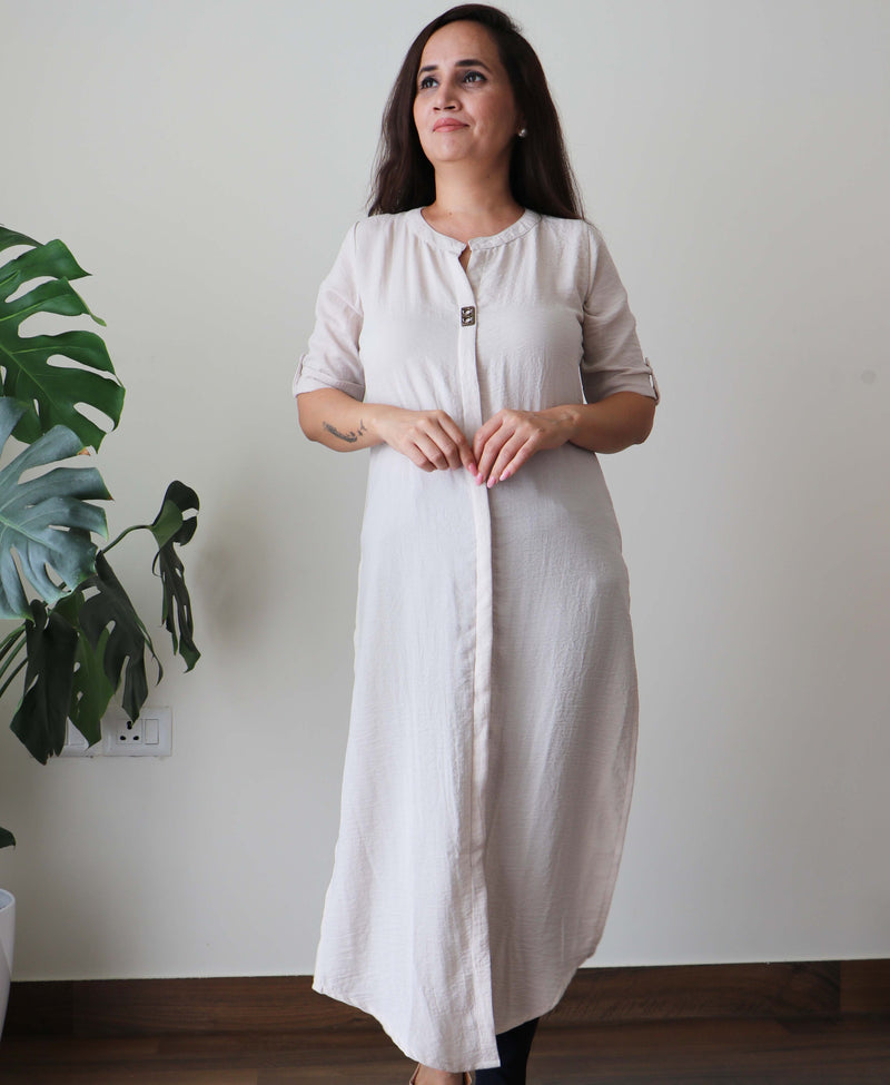 BEIGE INDOWESTERN KURTA