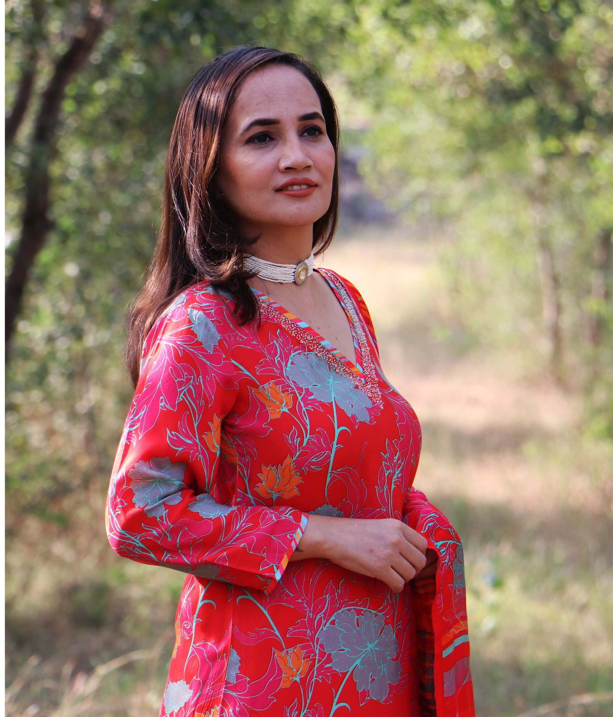 RED MUSLIN SET