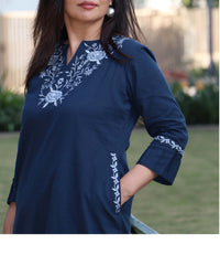 NAVY BLUE EMBROIDERY SUIT