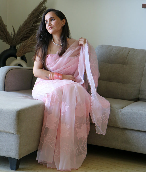 ORGANZA PINK SAREE