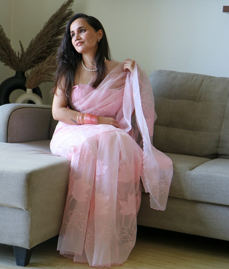 ORGANZA PINK SAREE