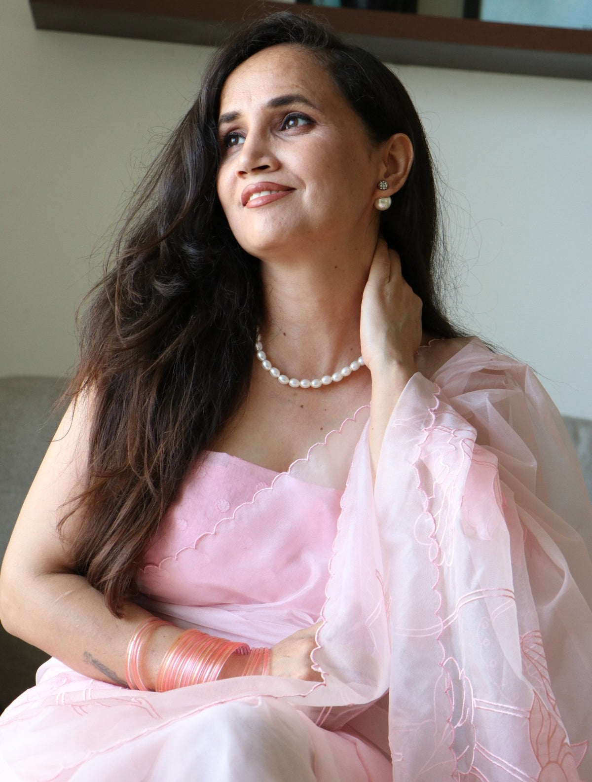 ORGANZA PINK SAREE