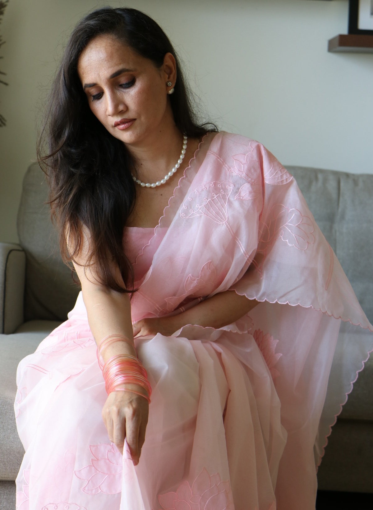 ORGANZA PINK SAREE
