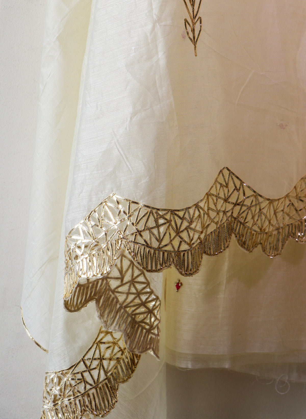 CREAM RAW SILK SUIT SET