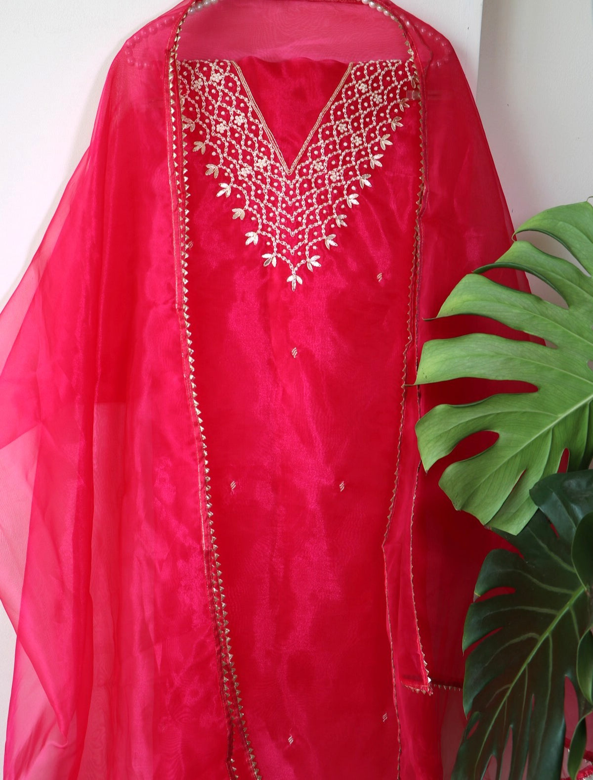 PANI PINK ORGANZA SUIT SET