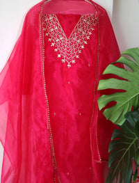 RANI PINK ORGANZA SUIT SET
