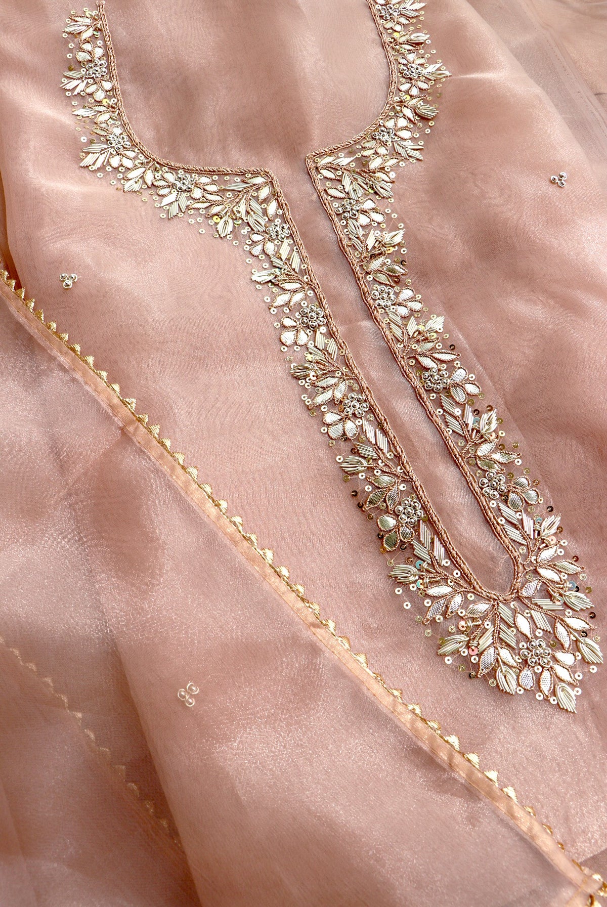 BEIGE ORGANZA SUIT SET