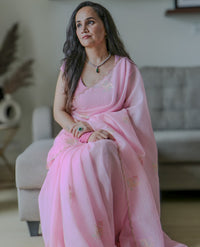BABY PINK ZARI SAREE