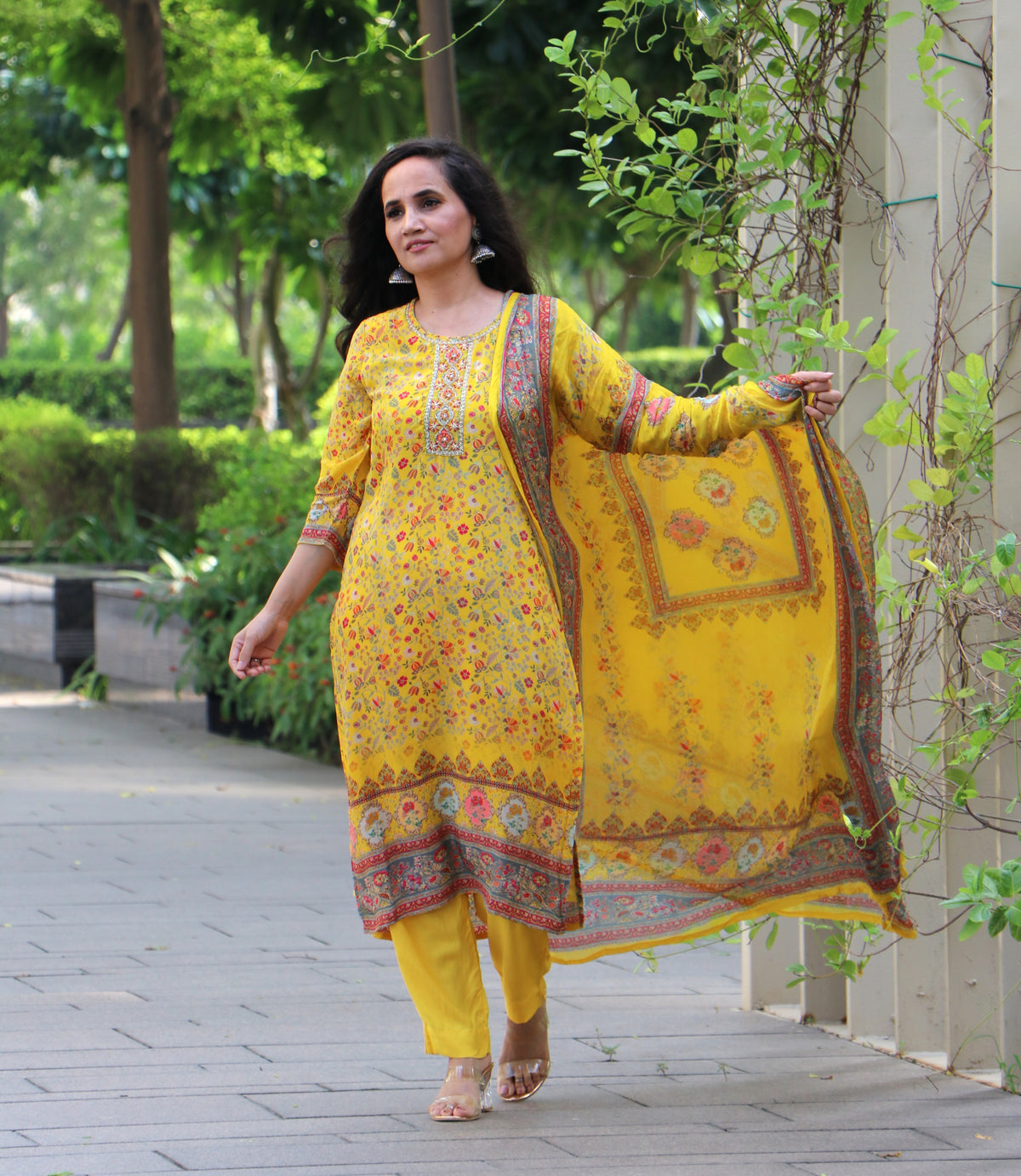 YELLOW FLORAL SUIT SET