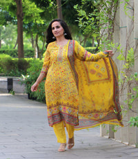 YELLOW FLORAL SUIT SET
