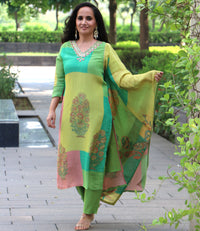GREEN MULTI SUIT SET