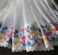 MULTI FLORAL GLASS TISSUE SAREE