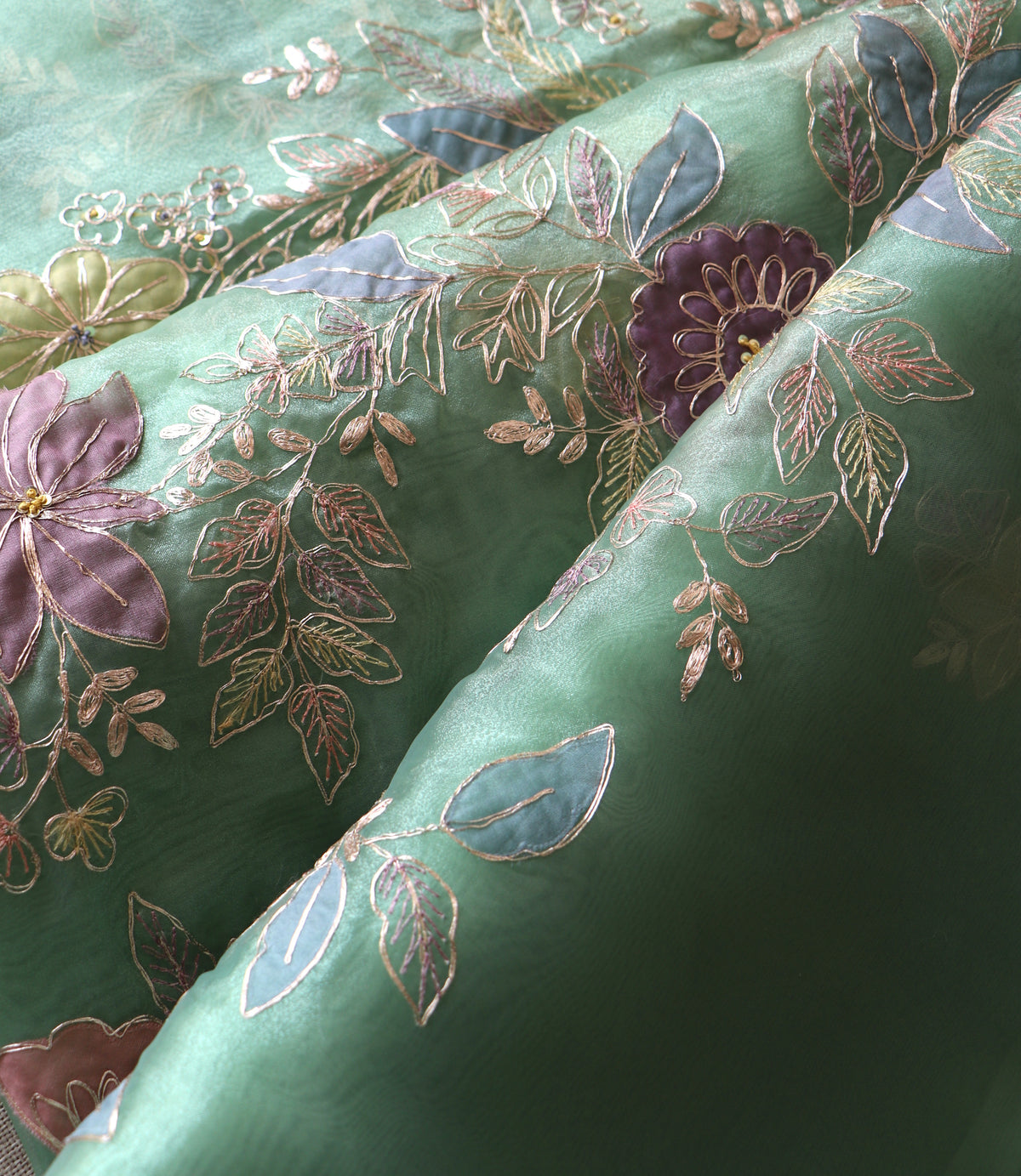 SEA GREEN ORGANZA SAREE