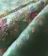 SEA GREEN ORGANZA SAREE