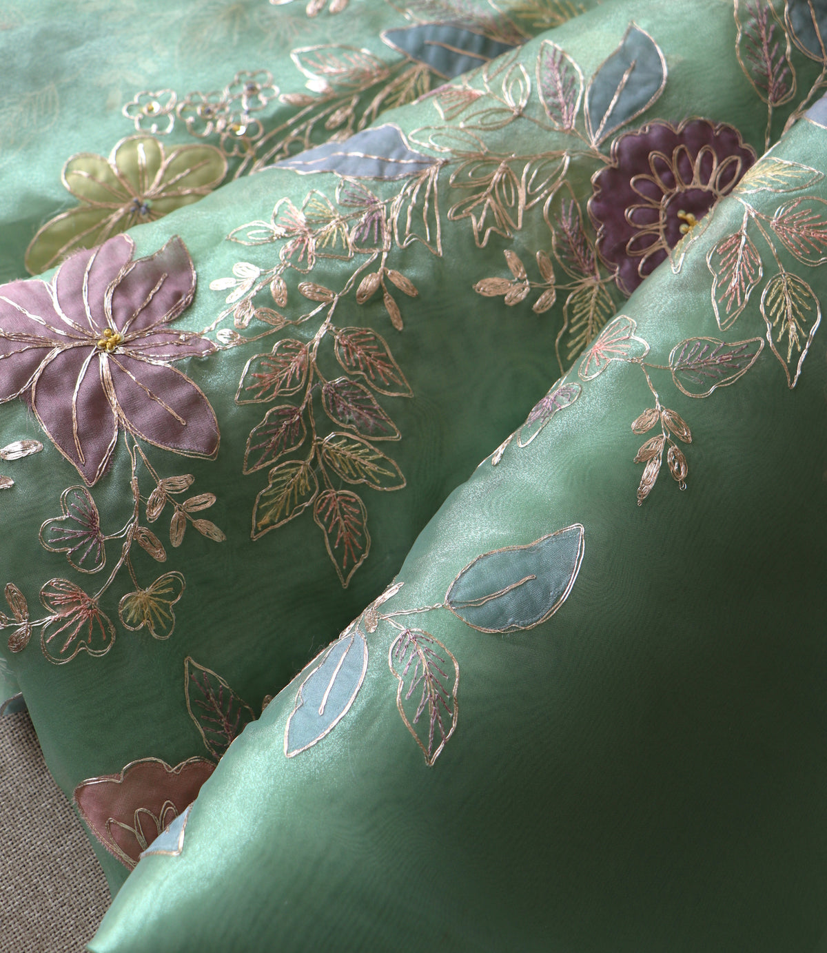 SEA GREEN ORGANZA SAREE