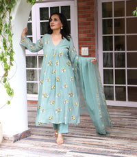 FLORAL CHANDERI SET
