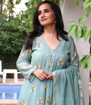 FLORAL CHANDERI SET