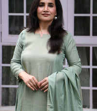 SAGE GREEN MUL CHANDERI SET