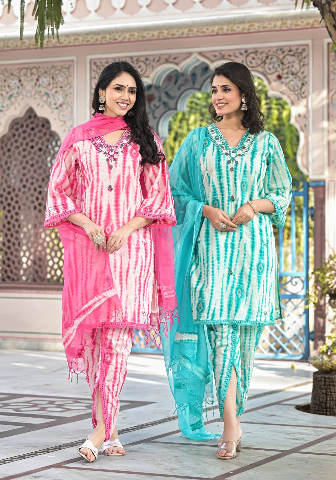 BLUE MULMUL COTTON SET