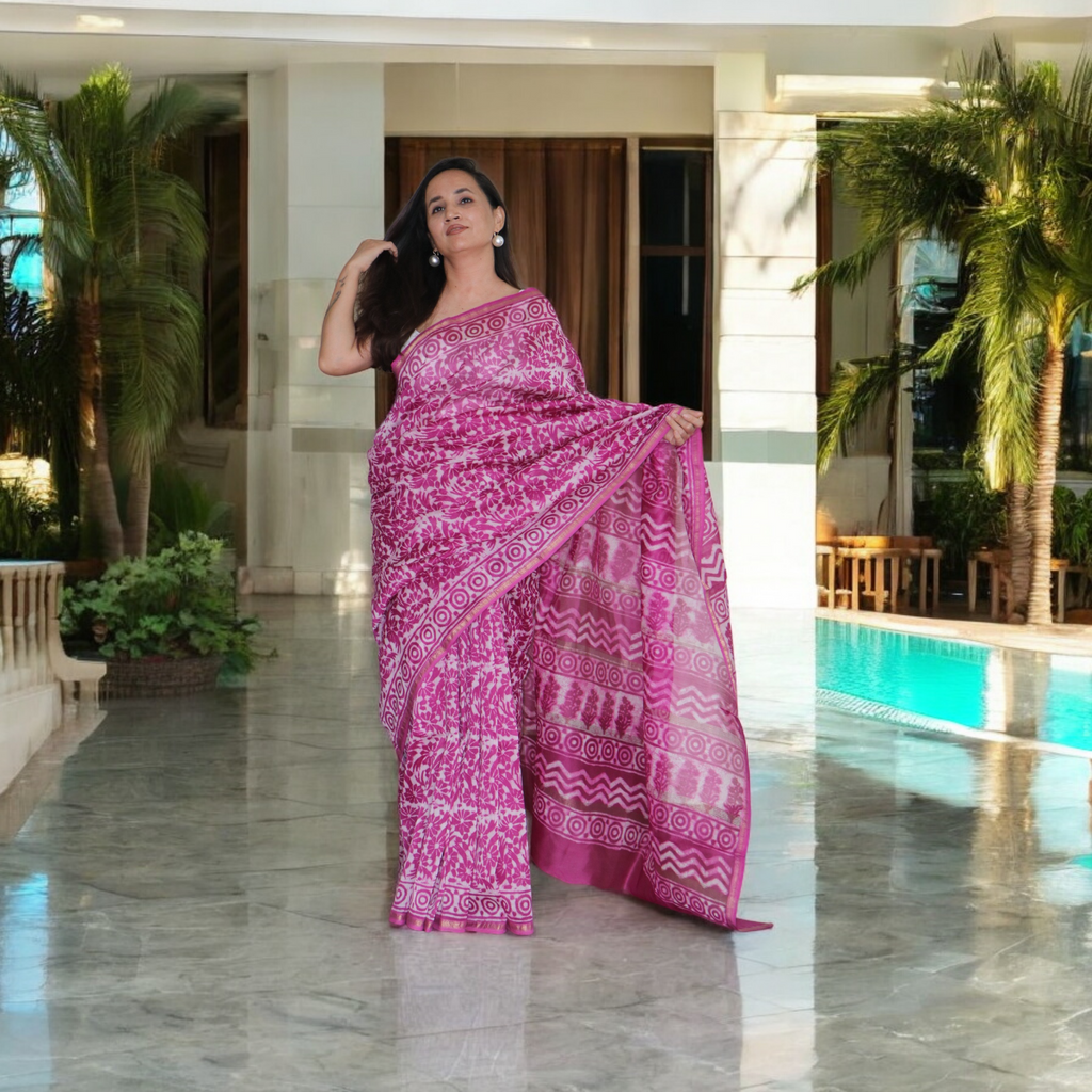 RANI COTTON MAHESHWARI SILK SAREE