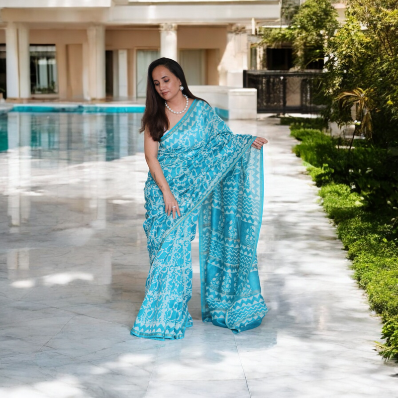 FIROZI COTTON MAHESHWARI SILK SAREE