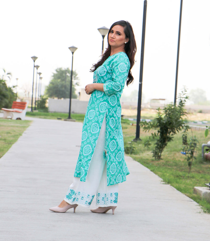 TEAL KURTA SET