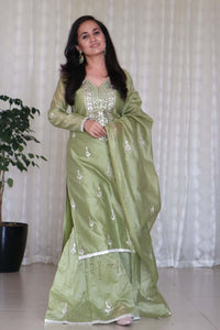 OLIVE KURTA SHARARA SET
