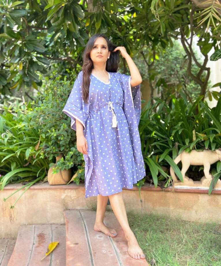 COTTON POLKADOT KAFTAN