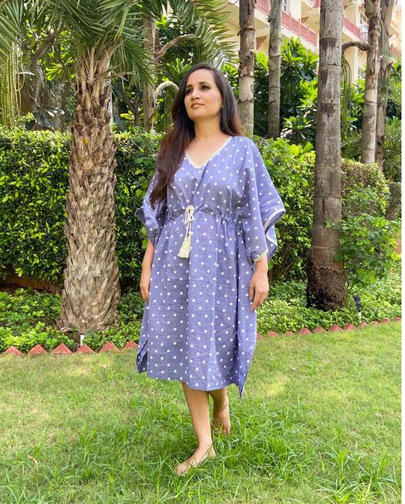 COTTON POLKADOT KAFTAN