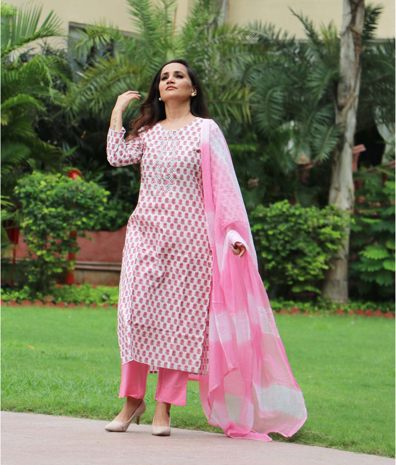 PINK KURTA PLAZO SET