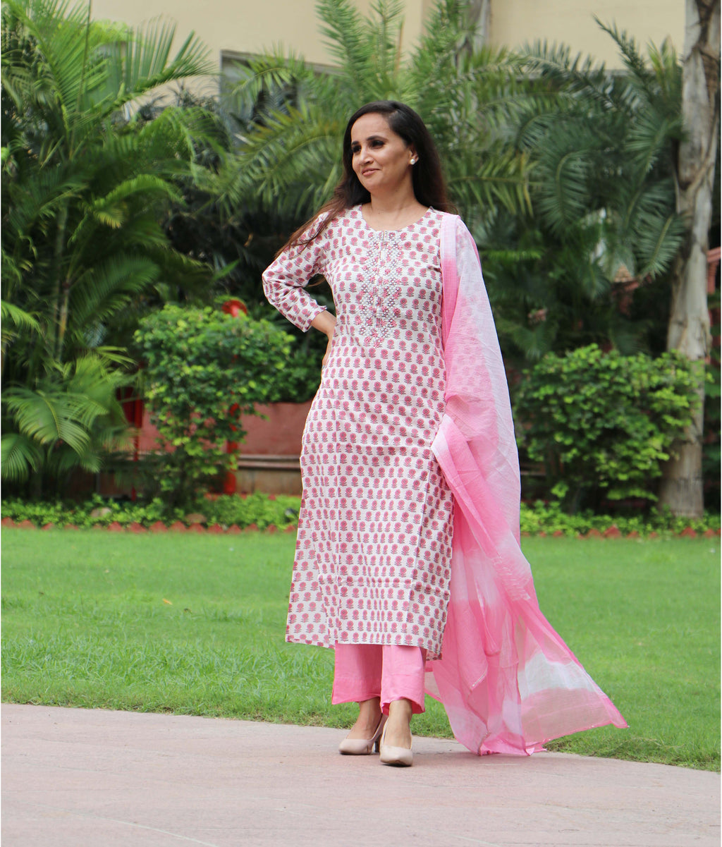 PINK KURTA PLAZO SET