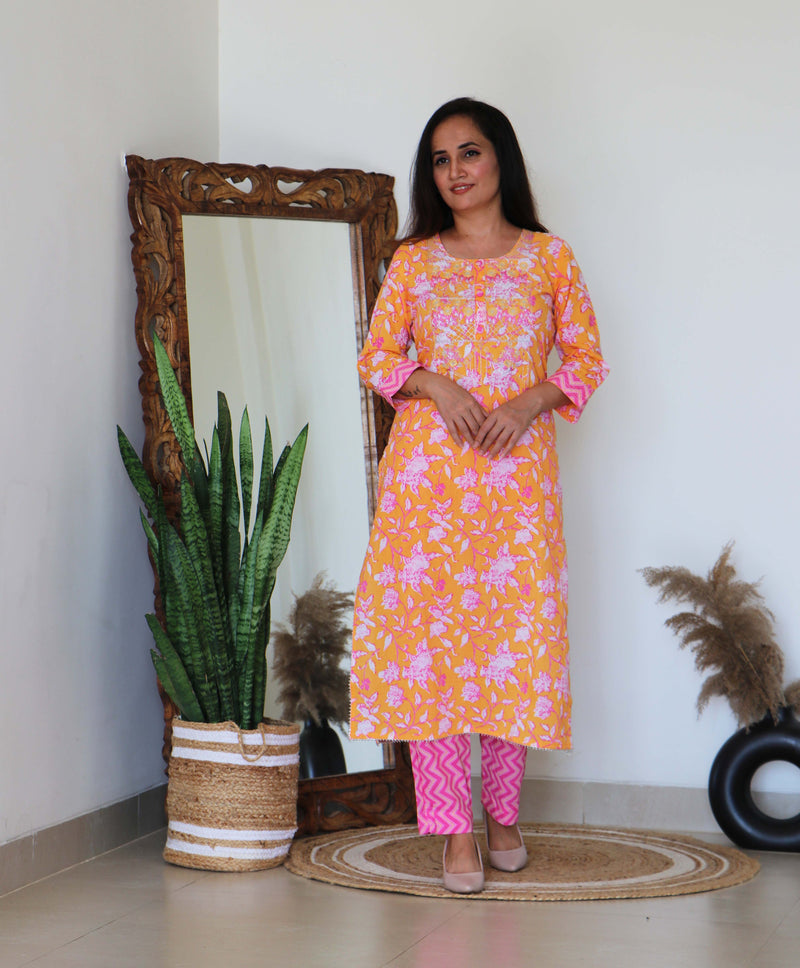 PINK KURTA PANT SET