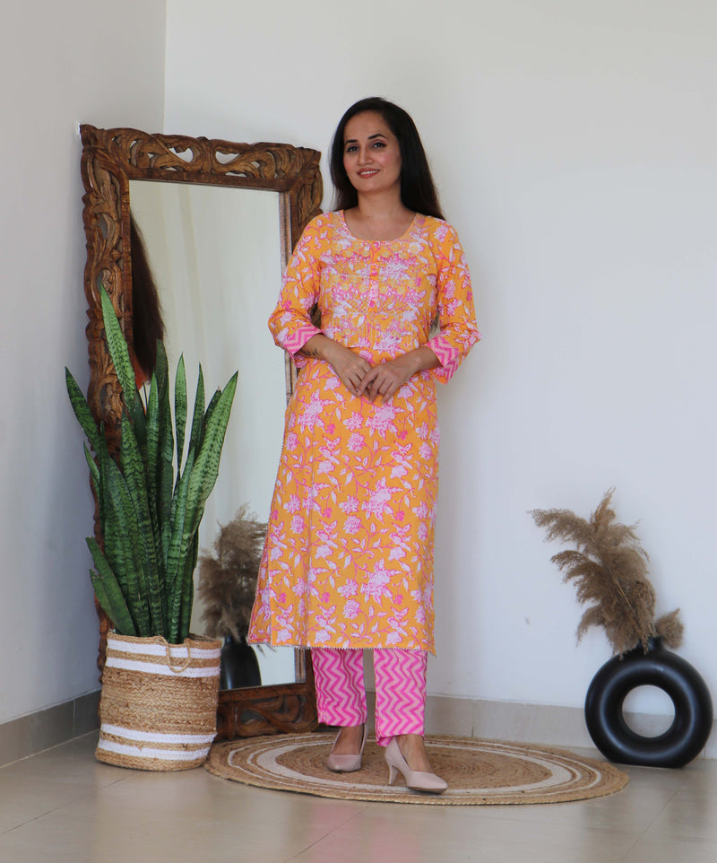 PINK KURTA PANT SET