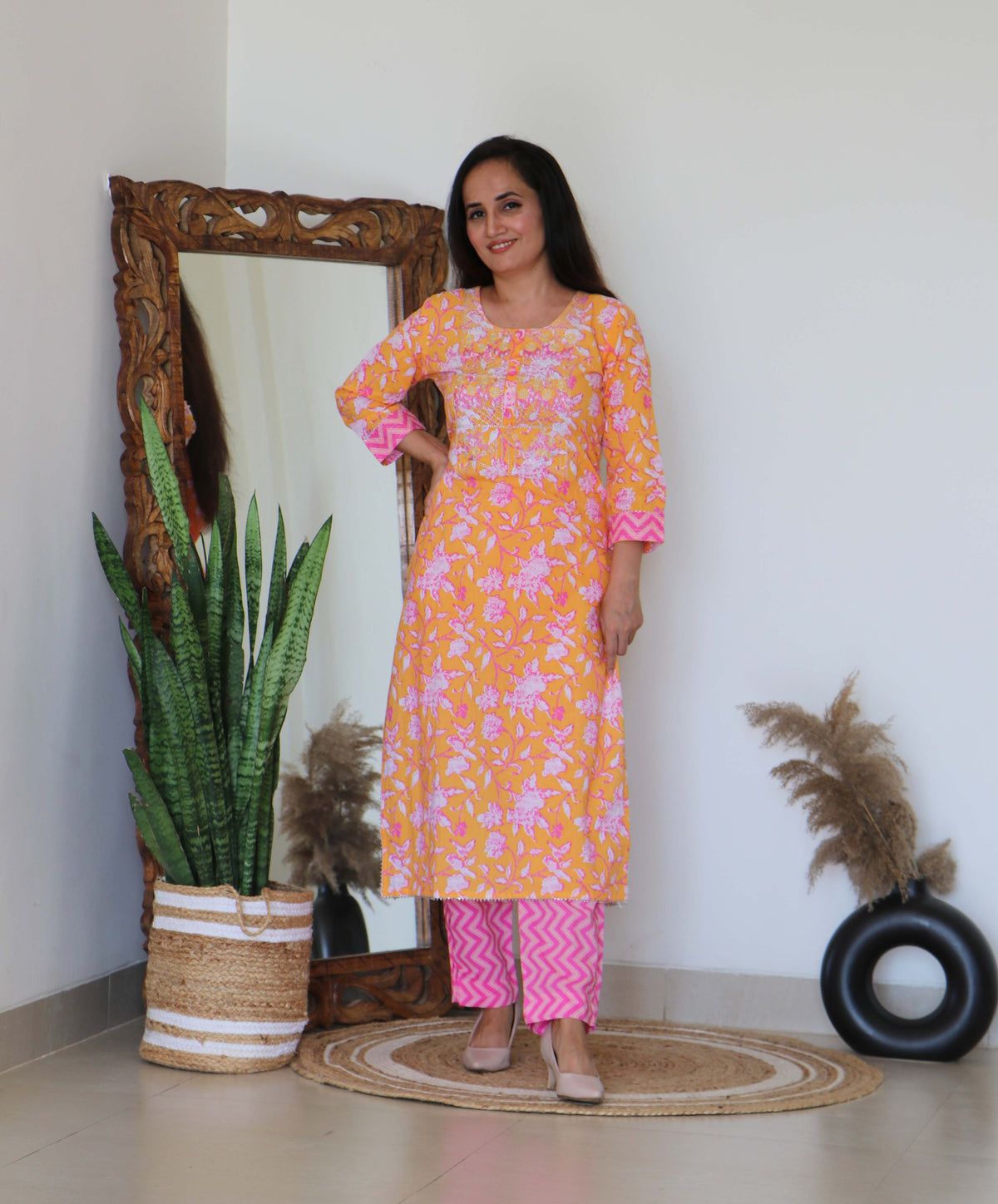 PINK KURTA PANT SET