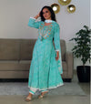 TURQUOISE UMBRELLA STYLE SUIT SET