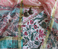 PINK FLORAL COTTON SET WITH CHANDERI DUPATTA